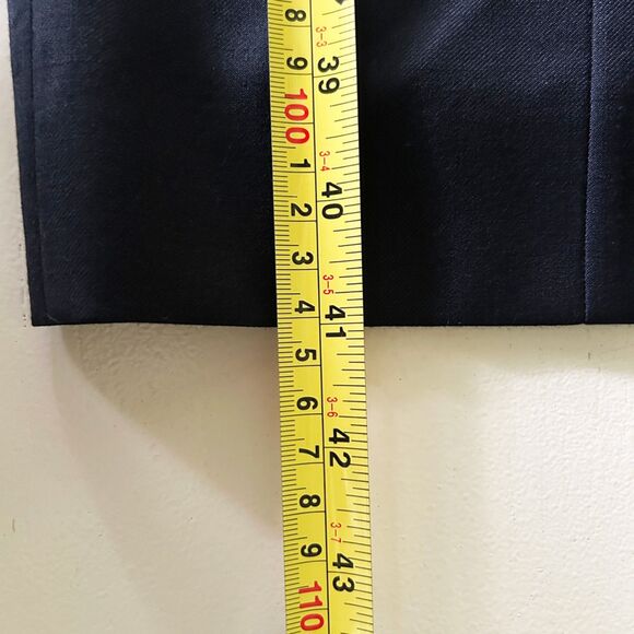 J.Crew Elegant Navy Cowl Midi Dress (12) 100% Wool Suiting Sleeveless Sheath - Picture 15 of 16